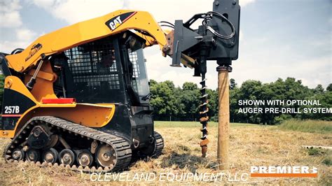 skid steer post hole driver hill|vibrating post driver for skid steering.